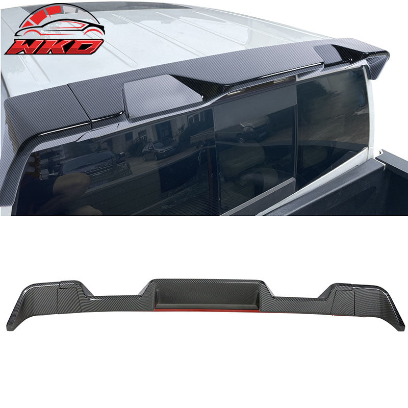 Fits 13-18 Ram 1500 All Cab & Bed Size IKON Carbon Fiber Print ABS Roof Spoiler