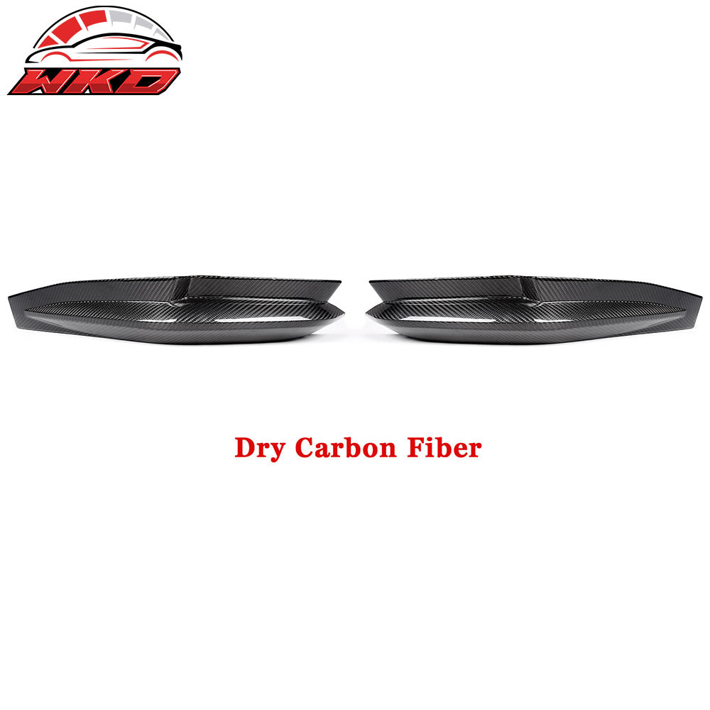 Dry Carbon Fiber Fits 21-25 BMW G80 M3 OE Style Rear Bumper Aprons Gloss Black