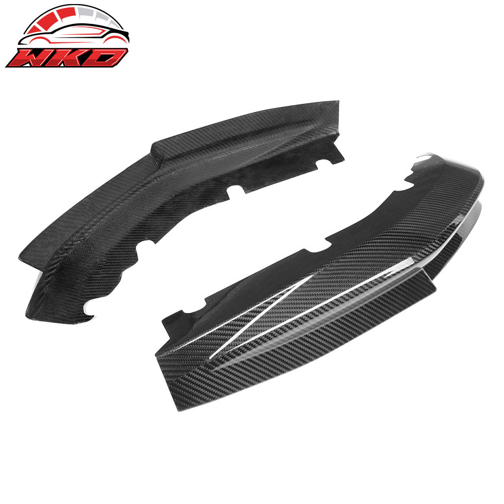 Dry Carbon Fiber Fits 21-25 BMW G80 M3 OE Style Rear Bumper Aprons Gloss Black