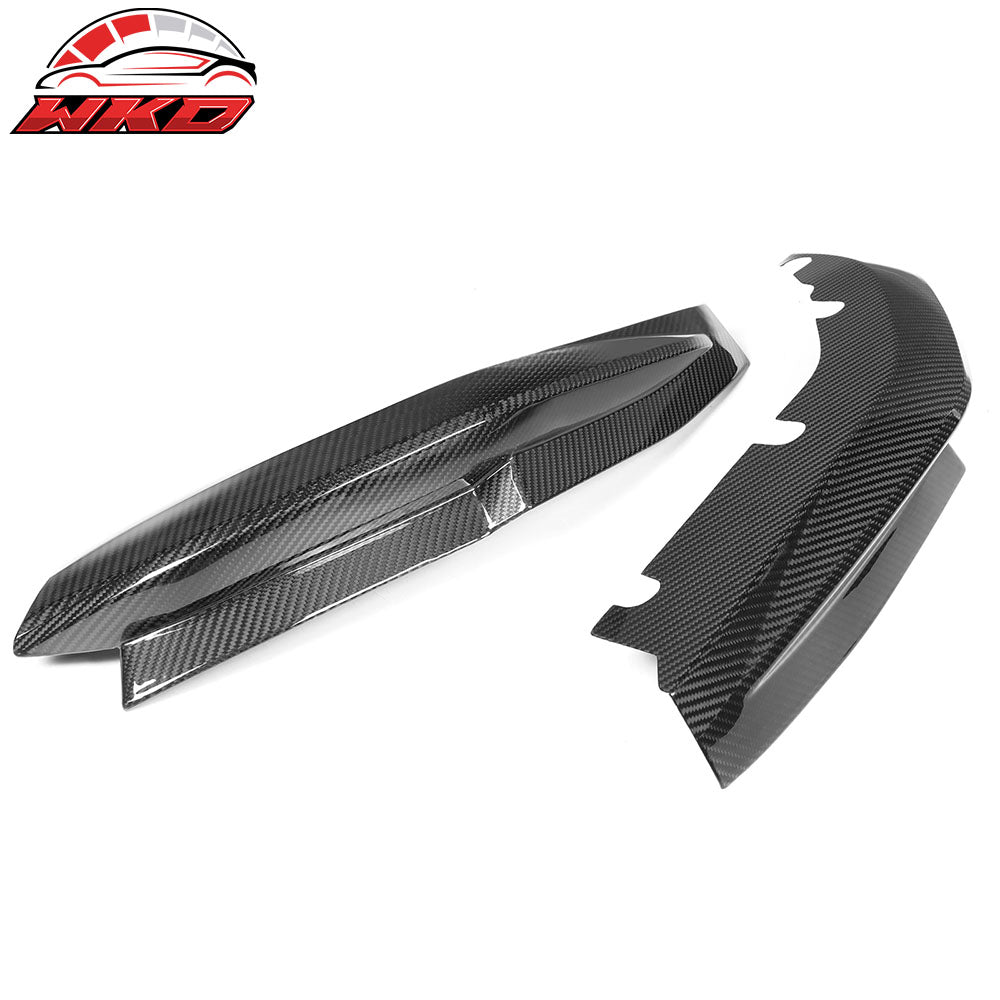 Dry Carbon Fiber Fits 21-25 BMW G80 M3 OE Style Rear Bumper Aprons Gloss Black