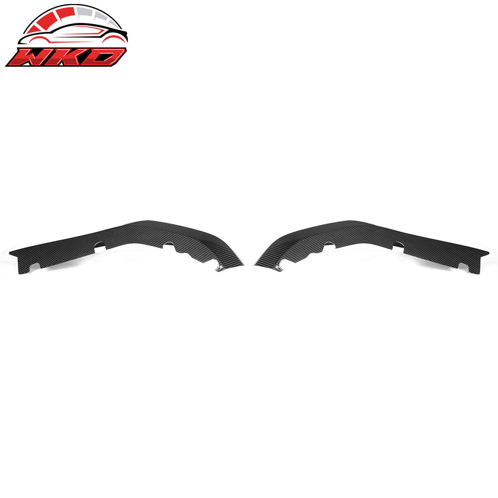 Dry Carbon Fiber Fits 21-25 BMW G80 M3 OE Style Rear Bumper Aprons Gloss Black