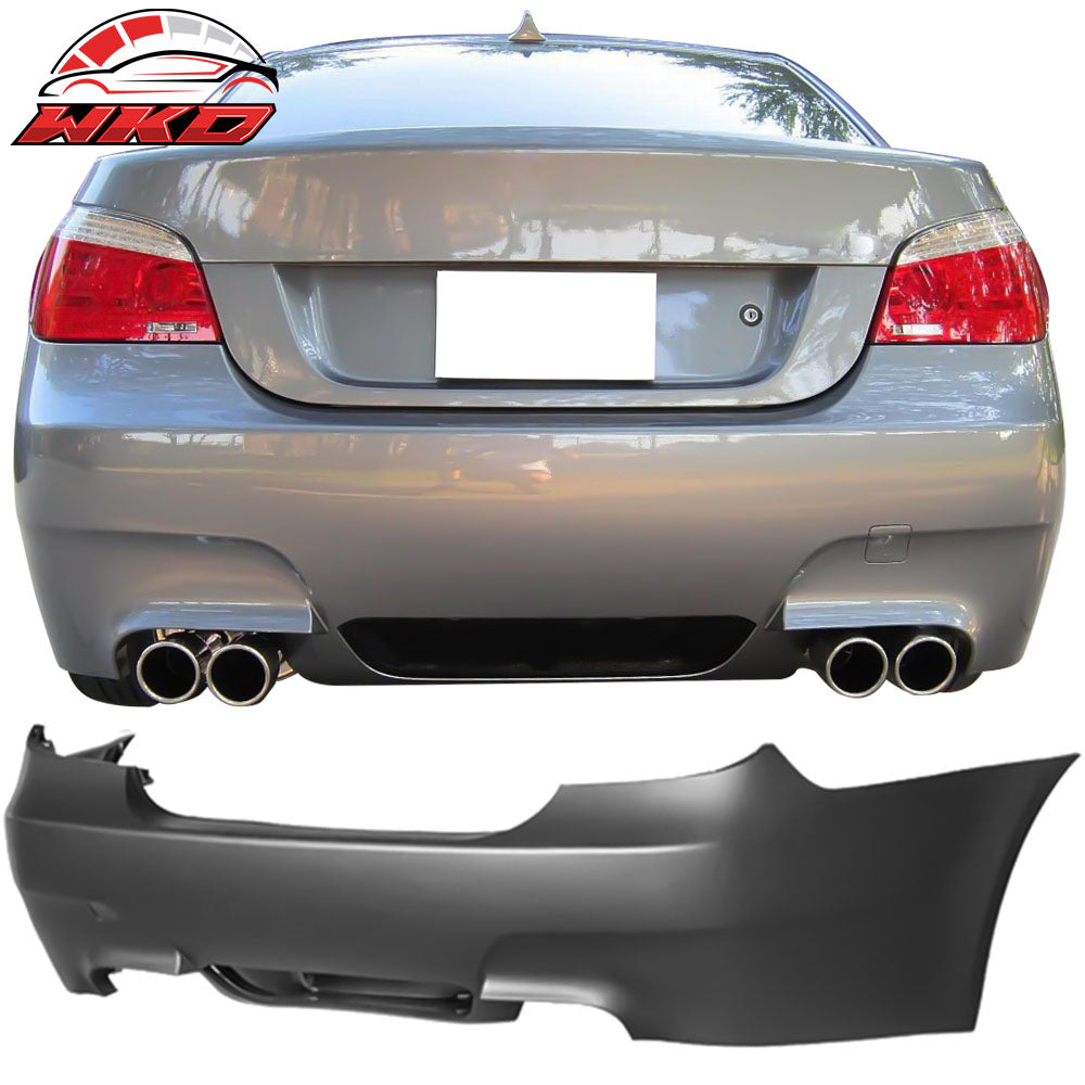 Fits 04-09 E60 E61 5-Series M5 Style Rear Bumper Cover Conversion Dual Outlets