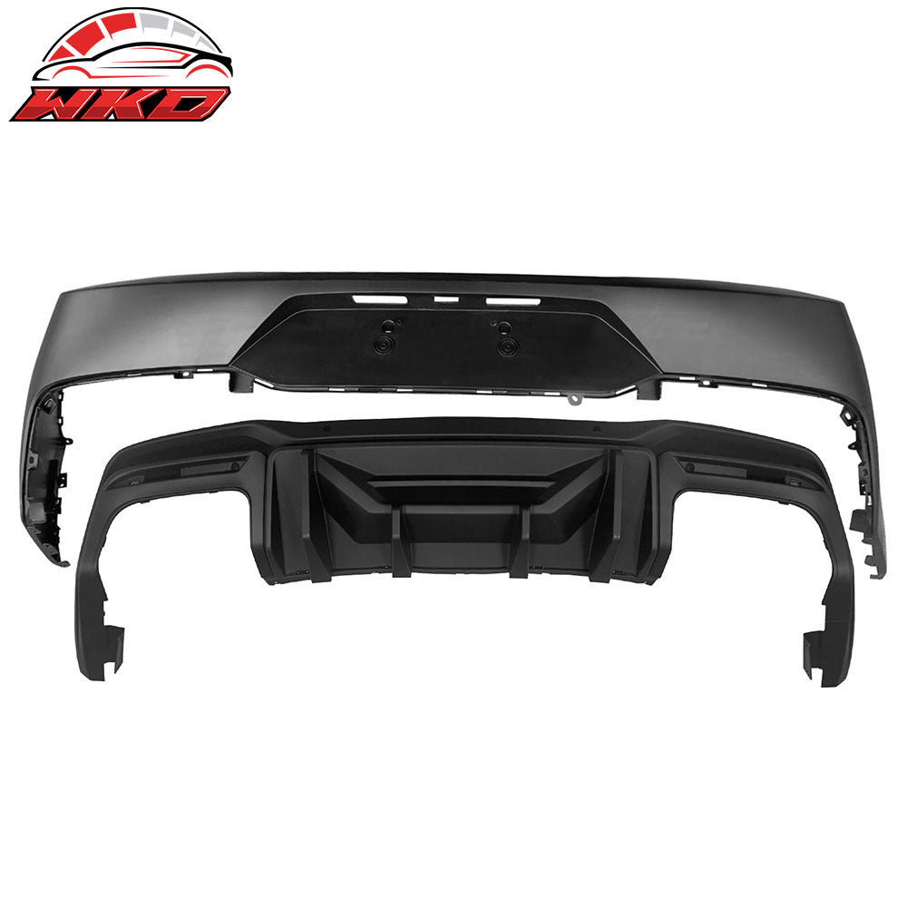 24-26 Mustang OE Rear Bumper Cover Rock Diffuser Valance Lip Matte Black PP | Wholesale