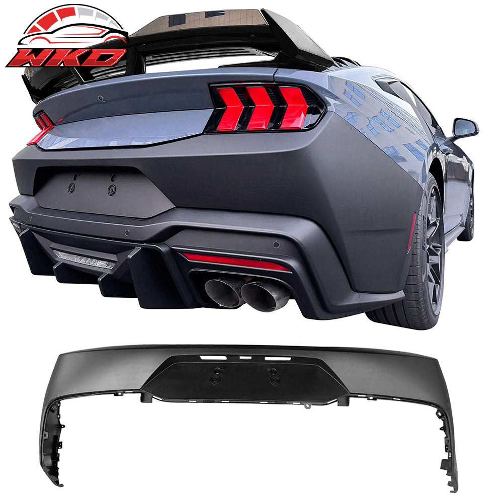 Fits 24-26 Mustang OE Rear Bumper Cover Rock Diffuser Valance Lip Matte Black PP