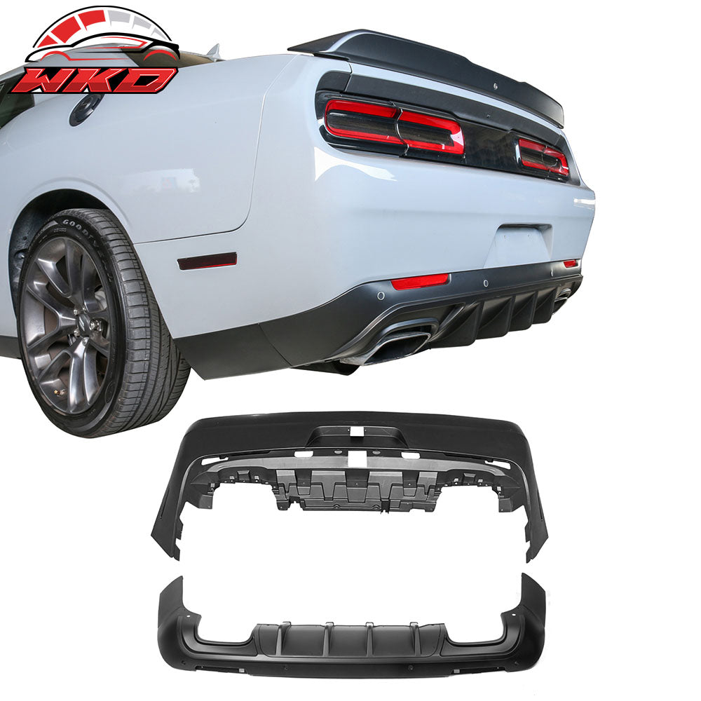 For 08-14 Dodge Challenger 2015+ SRT Hellcat Style Rear Bumper Cover V3 Diffuser
