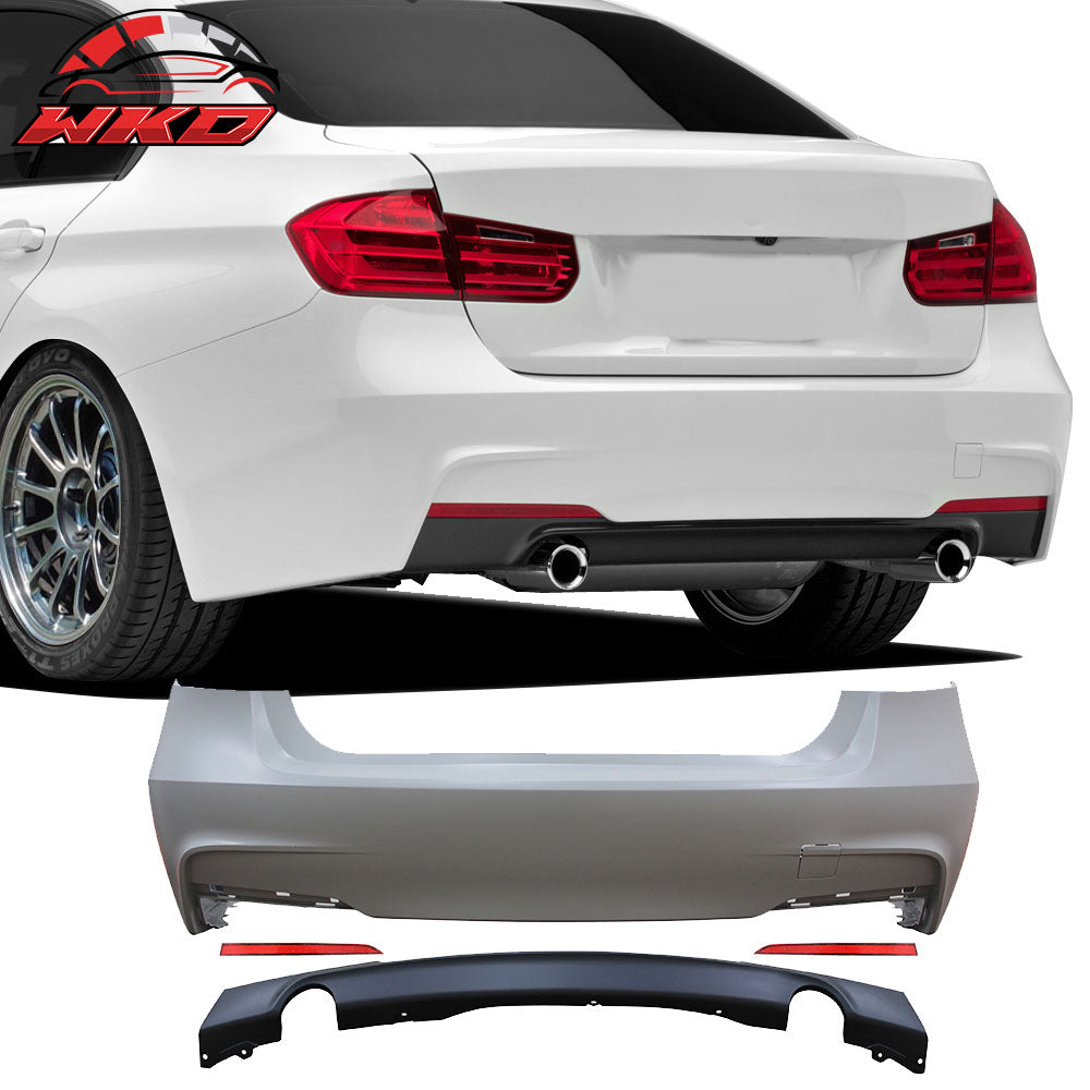 Fits 12-18 BMW F30 3-Series MT M Sport Sedan Rear Bumper Cover Lip Diffuser