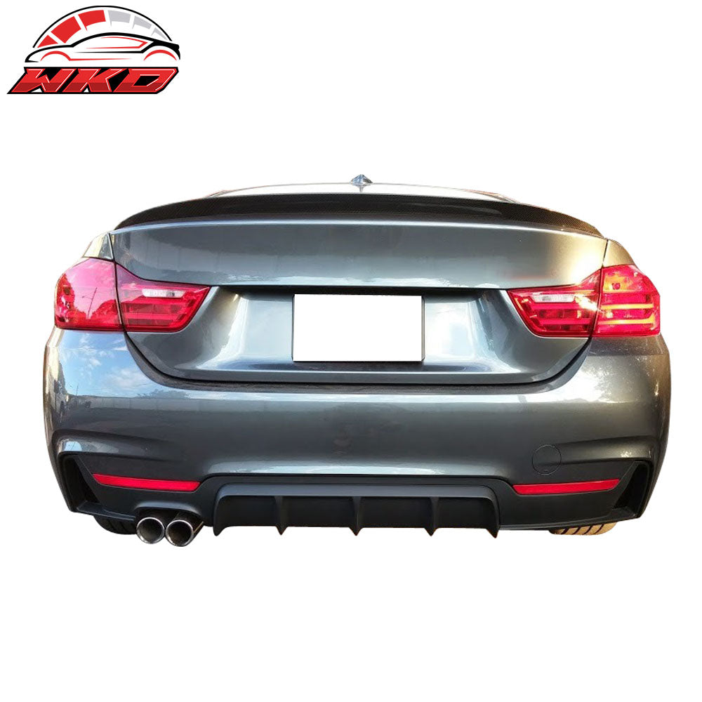 Fits 14-20 F32 428i M-P Style Rear Bumper Cover Single Outlet-Polypropylene