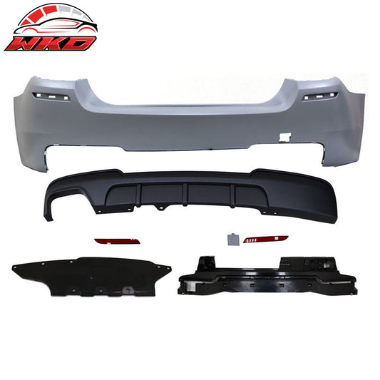 11-16 F10 528i M-P Style Rear Bumper Cover Twin Muffler Single Outlet | Wholesale