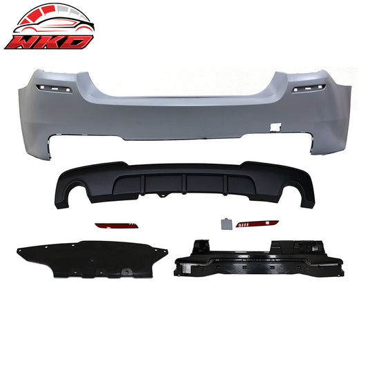 11-16 F10 535i M-P Style Rear Bumper Cover Single Muffler Twin Outlet | Wholesale