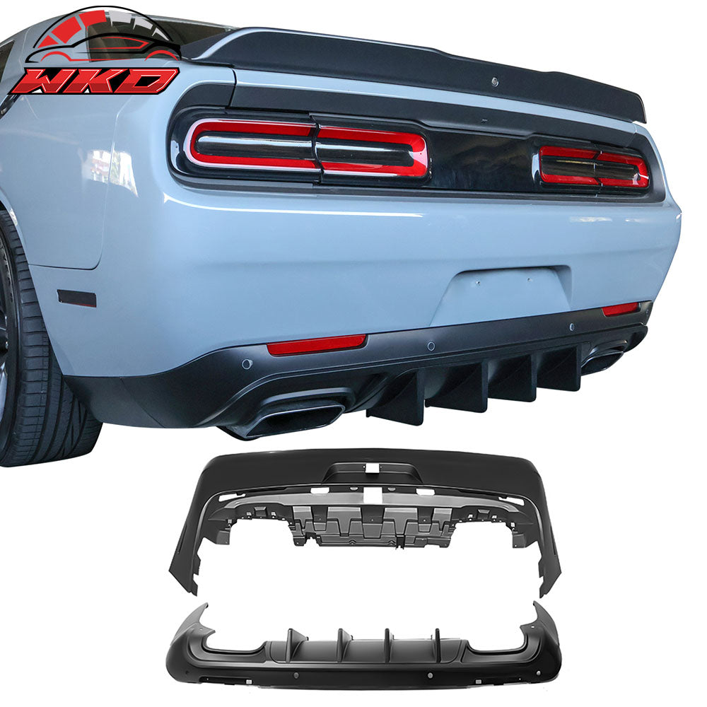 Wholesale 08-14 Dodge Challenger 2015+ SRT Hellcat Style Rear Bumper Cover V1 Diffuser