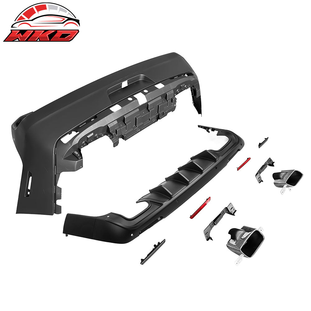 2008-14 Dodge Challenger 2015+ SRT Hellcat Style Rear Bumper Cover V2 Diffuser | Wholesale