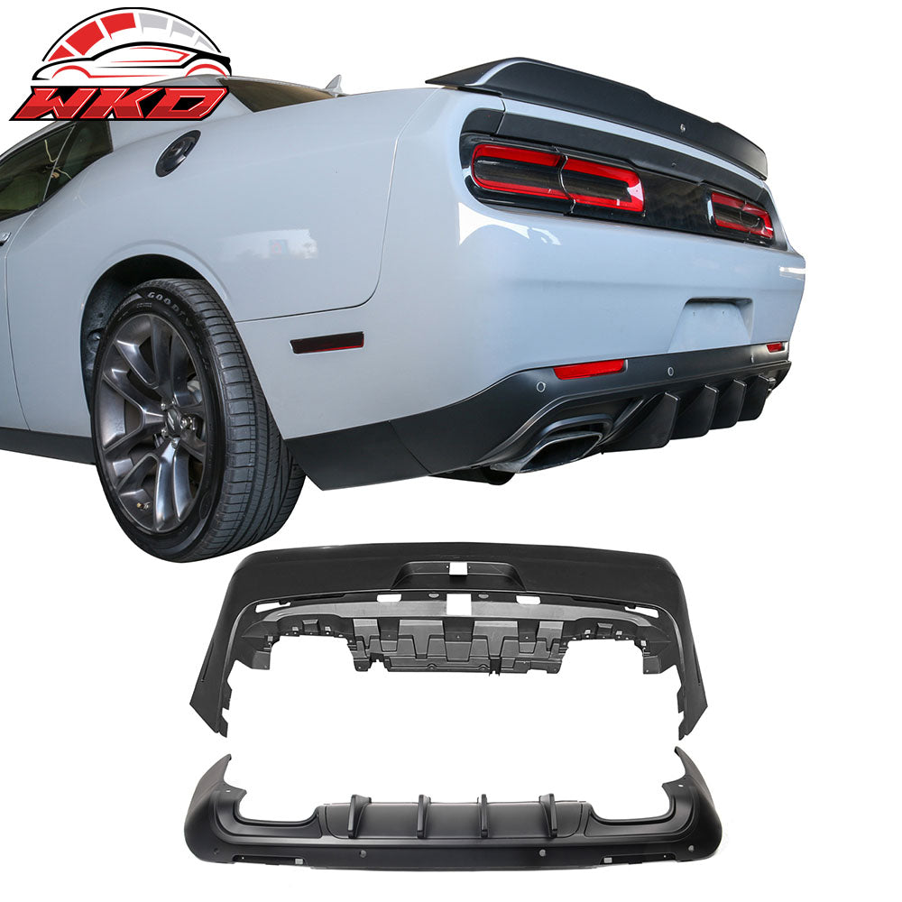Wholesale 08-14 Dodge Challenger 2015+ SRT Hellcat Style Rear Bumper Cover V2 Diffuser
