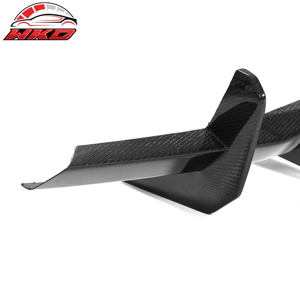 Fits 20-25 Chevy Corvette C8 Stingray Rear Bumper Diffuser Fin Lip Carbon Fiber