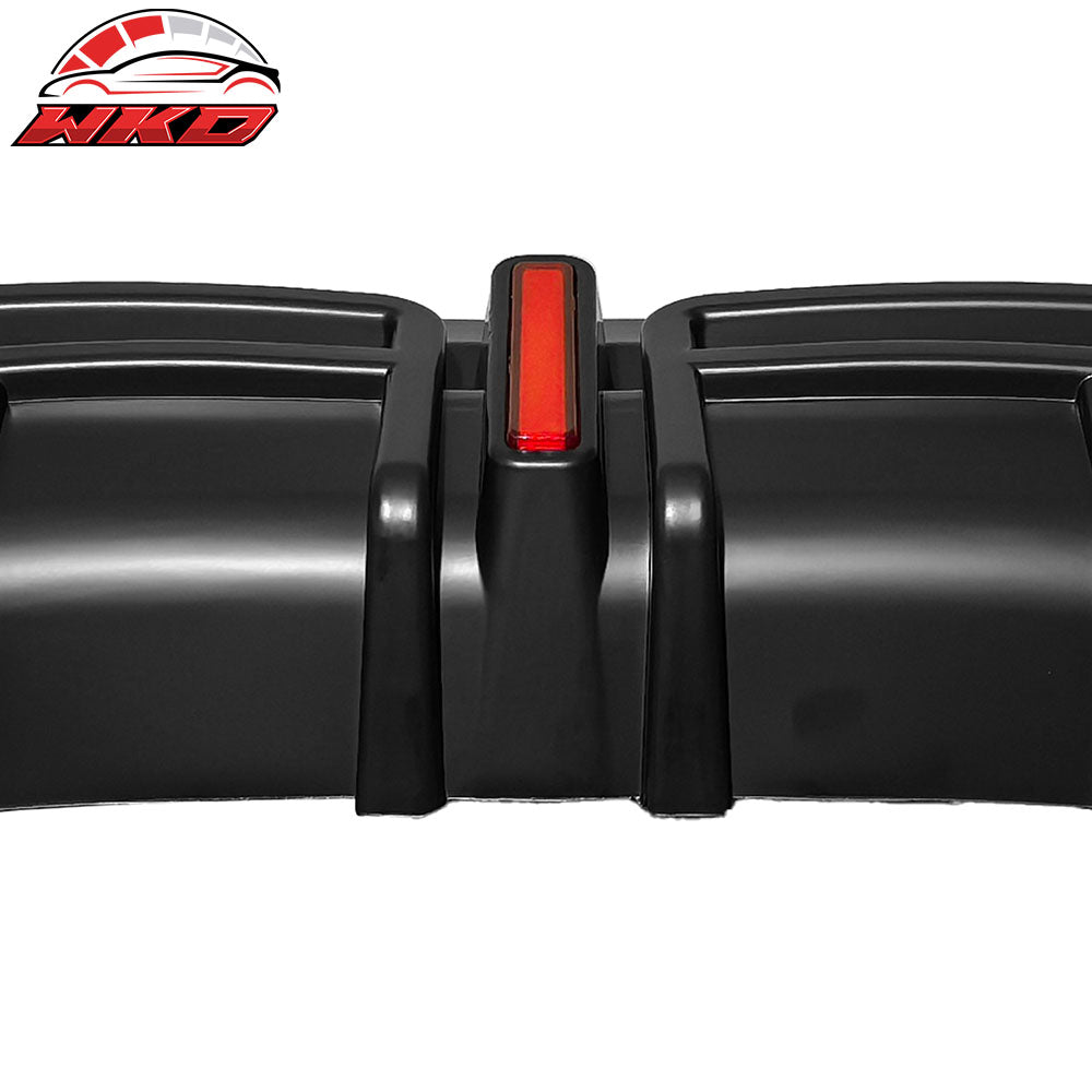 Fits 24-25 Tesla Model 3 Highland Rear Bumper Diffuser Matte Black Lip LED Apron
