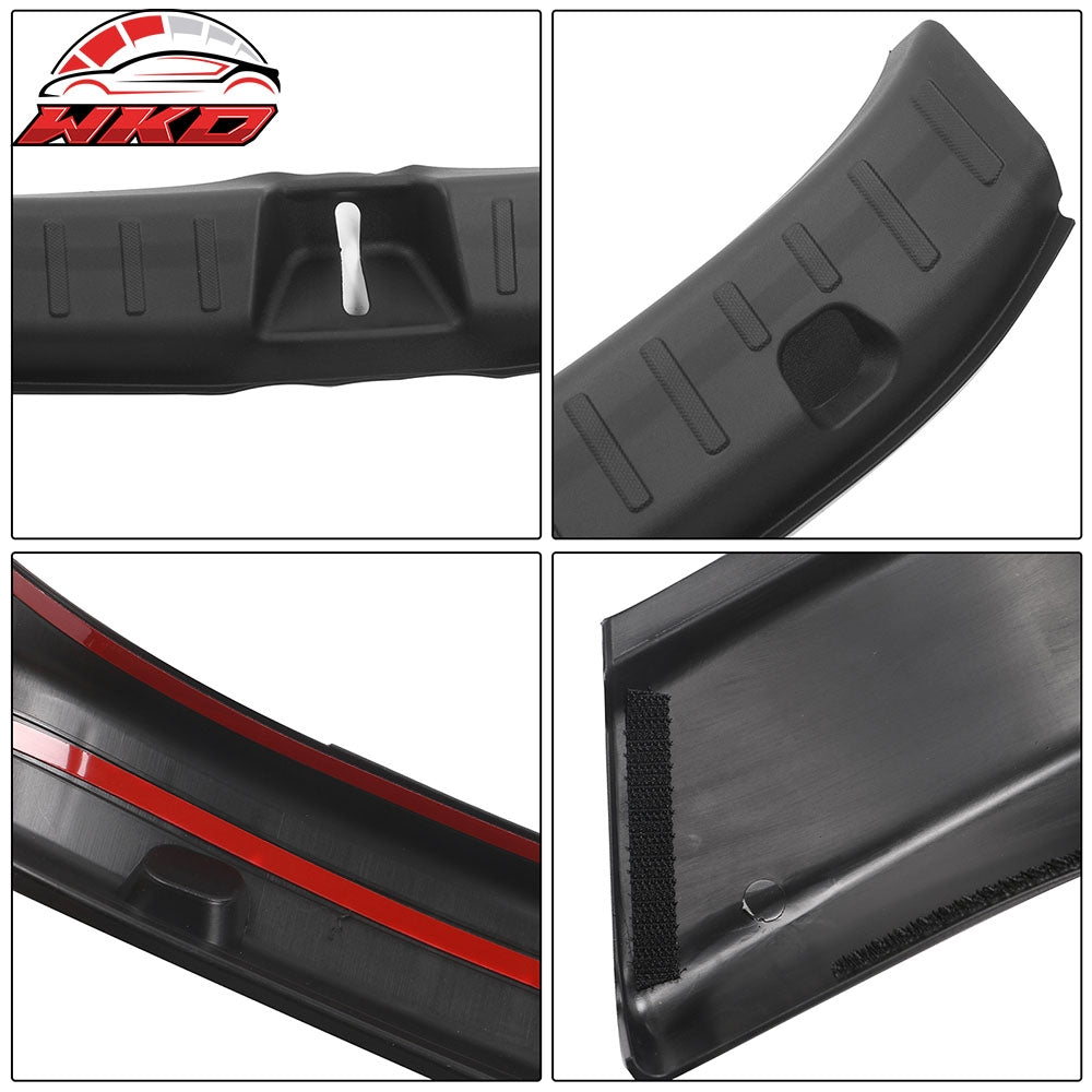 Fits 20-23 Tesla Model Y Black Rear Bumper Guard Sill Plate Trim PP + TPE 3PCS