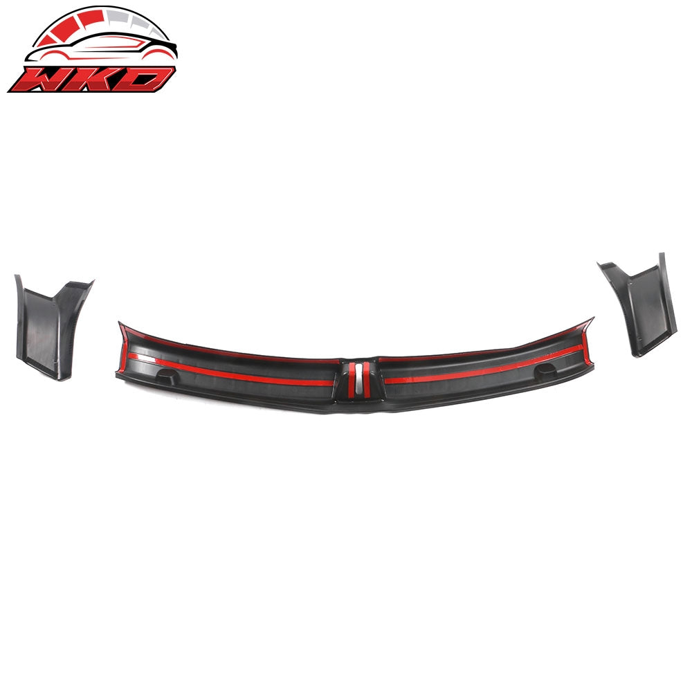 Fits 20-23 Tesla Model Y Black Rear Bumper Guard Sill Plate Trim PP + TPE 3PCS