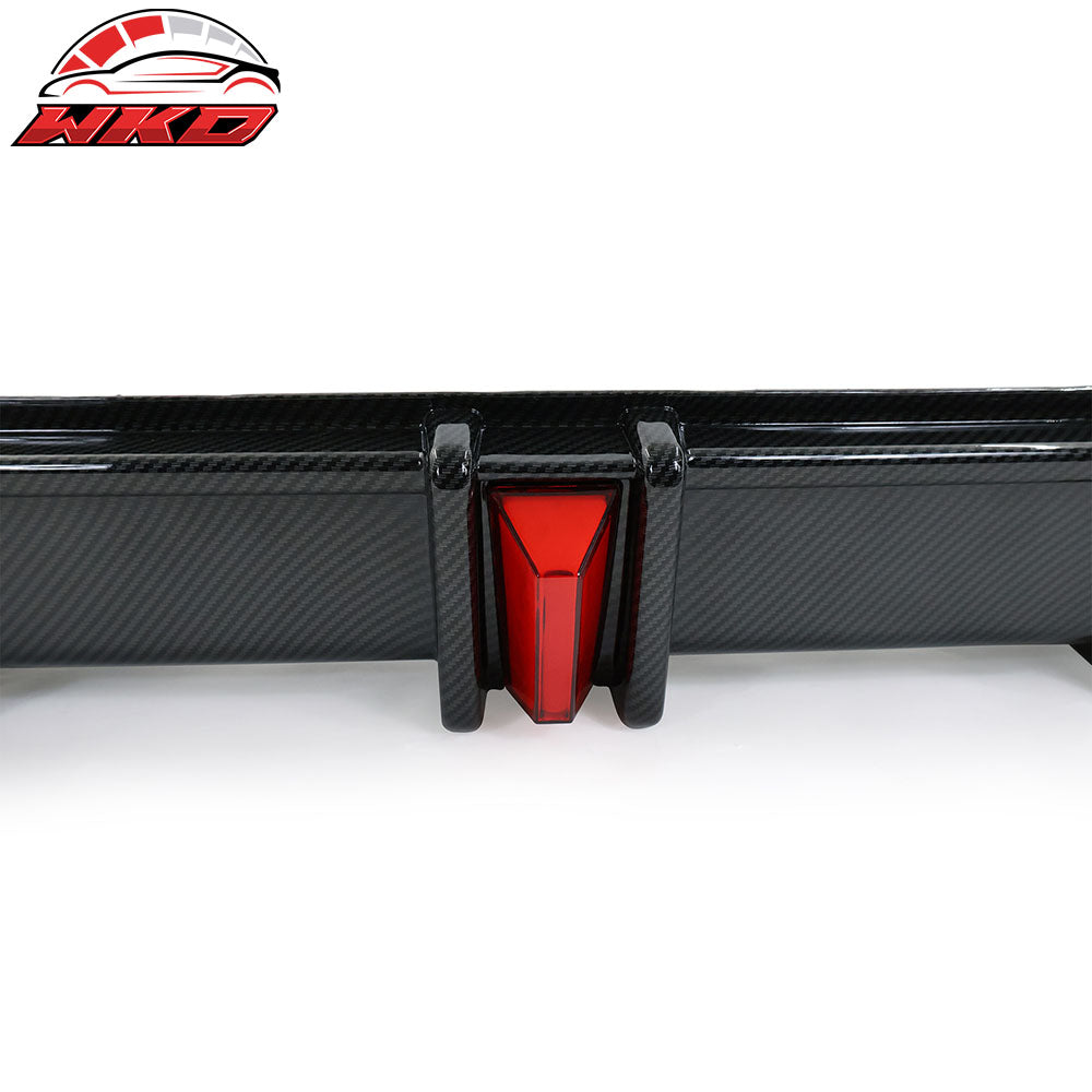 Fits 18-22 Honda Accord Sport LED Rear Bumper Lip Diffuser Carbon Fiber Print