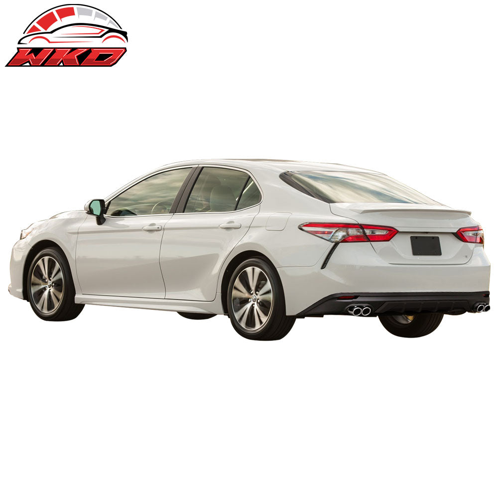 Fits 18-24 Toyota Camry Rear Bumper Lip Diffuser V3 Matte Black PP Lower Spoiler