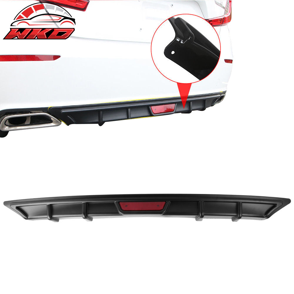 Fits 18-22 Honda Accord OE Style Rear Bumper Lip Diffuser W/ Red Reflector PP