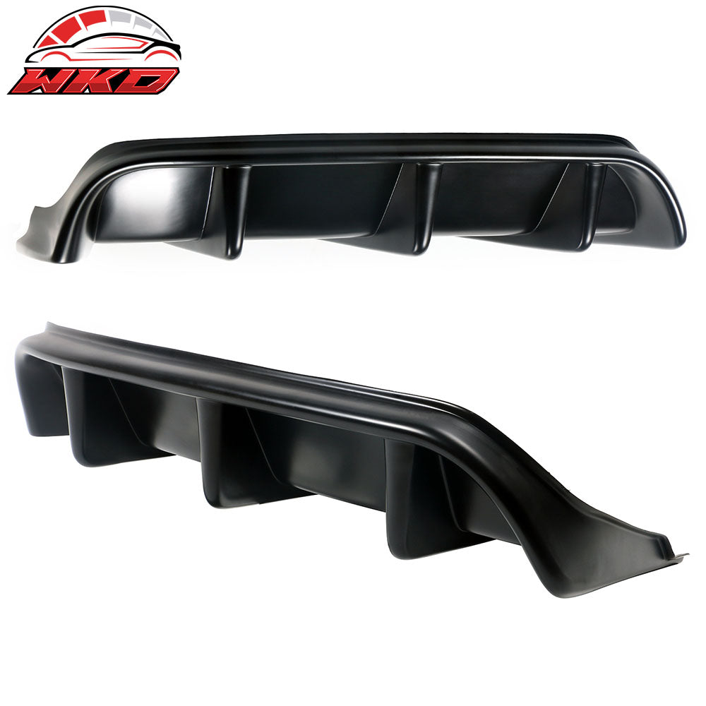 Fits 21-24 Ford Mustang Mach-E GT Matte Black Rear Bumper Lip Diffuser Fins 2PC