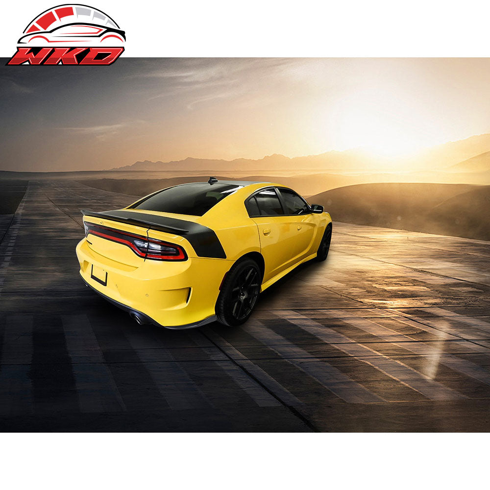 Fits 15-23 Dodge Charger SRT Matte Black Rear Bumper Lip Side Apron V2 Style PP