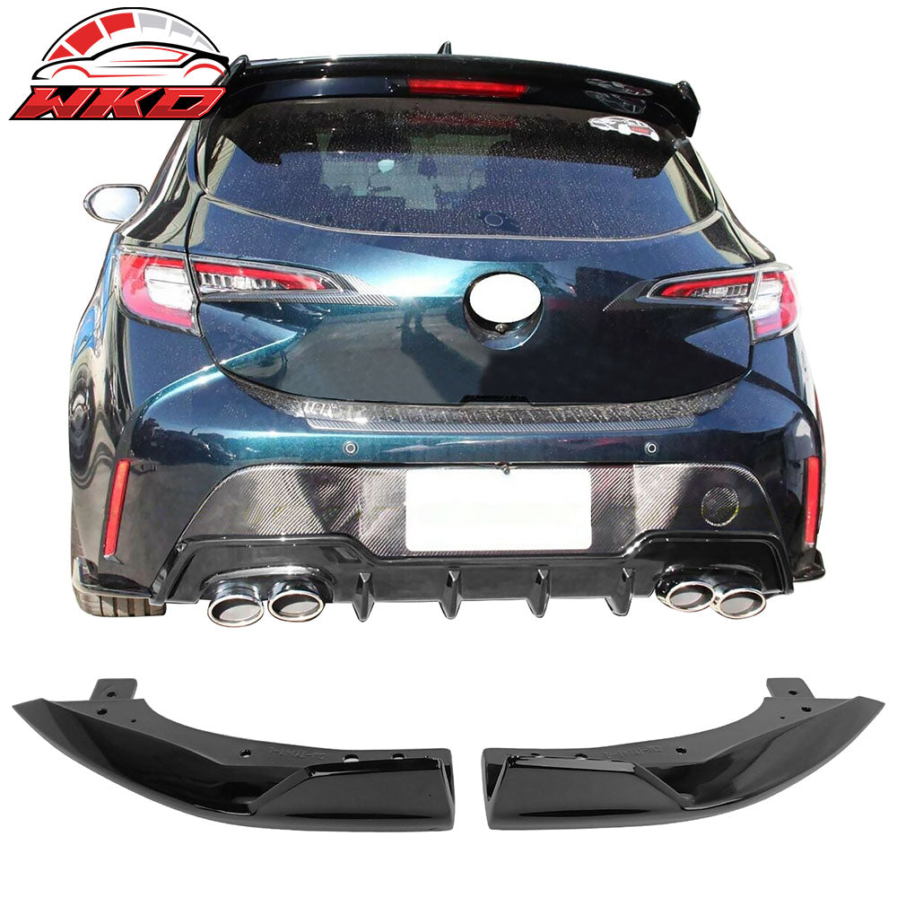 Fits 19-22 Toyota Corolla E210 T Style Rear Bumper Lip Aprons Painted #218 Black