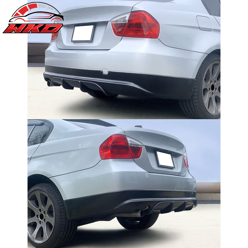 Fits 05-12 BMW E90 3-Series Sedan AC-S Style Rear Bumper Lip Spoiler Unpainted