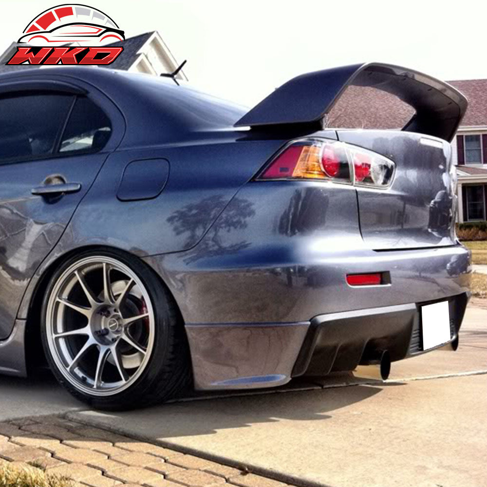 Fits 08-15 Mitsubishi Lancer Evolution EVO Style Rear Bumper Lip Spats Aprons PU