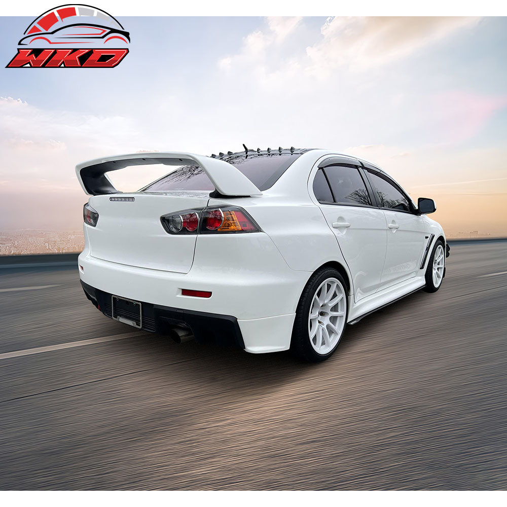 Fits 08-15 Mitsubishi Lancer Evolution EVO Style Rear Bumper Lip Spats Aprons PU
