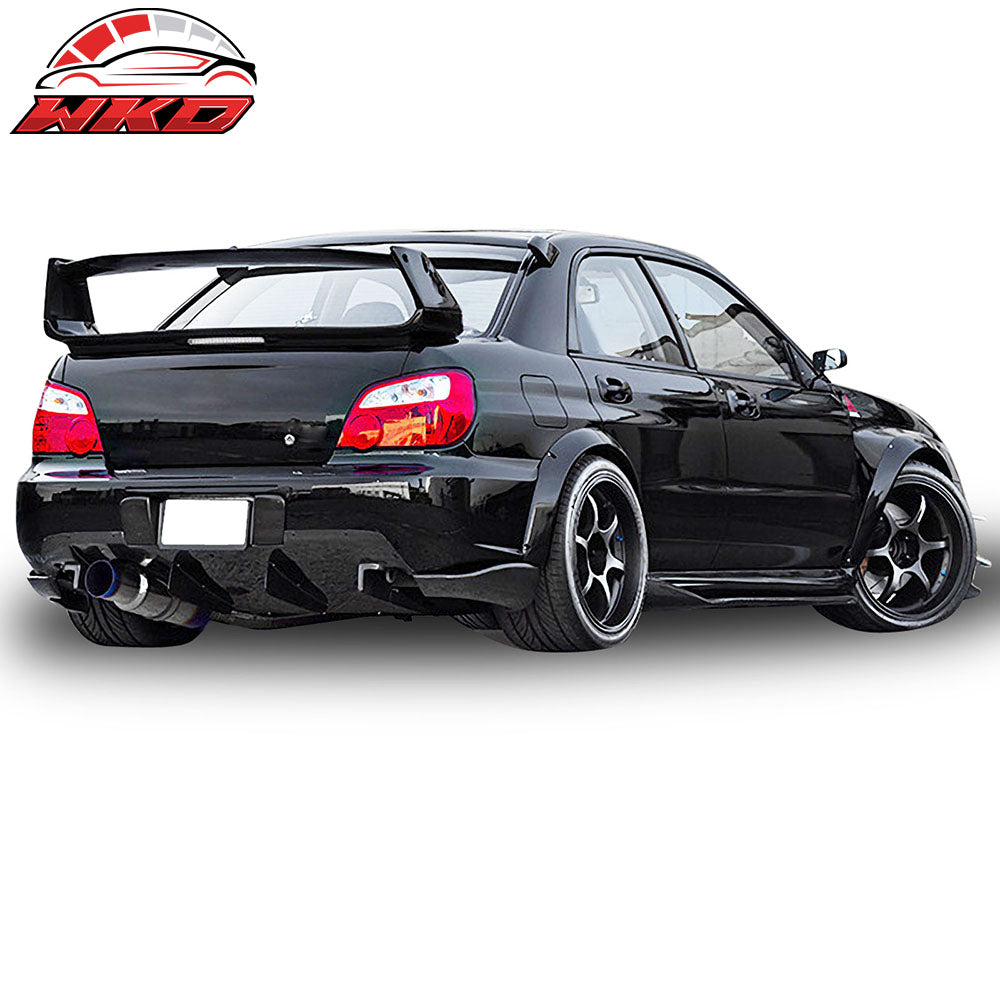Fits 05-07 Subaru Impreza WRX STI CS Style 2PCS Rear Bumper Lip Aprons Spat PU