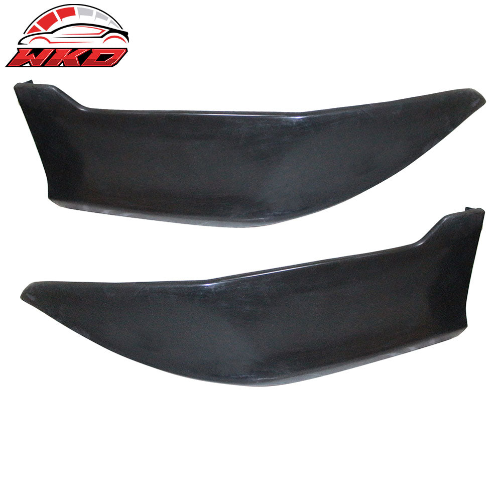Fits 14-19 Toyota Corolla Rear Bumper Lip Corner Apron Unpainted Black PU - 2PCS