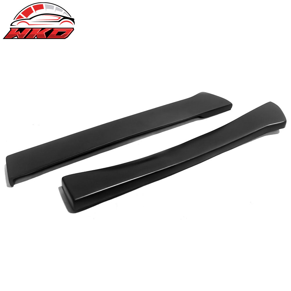 Universal 13" x 2" Rear Bumper Lip Side Corner Aprons Canard Caps Black PU 2PCS