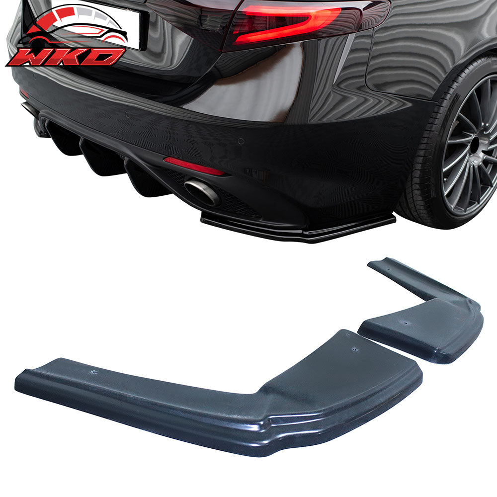 Fits 17-25 Alfa Romeo Giulia MX Style Rear Bumper Aprons Extensions PU Unpainted