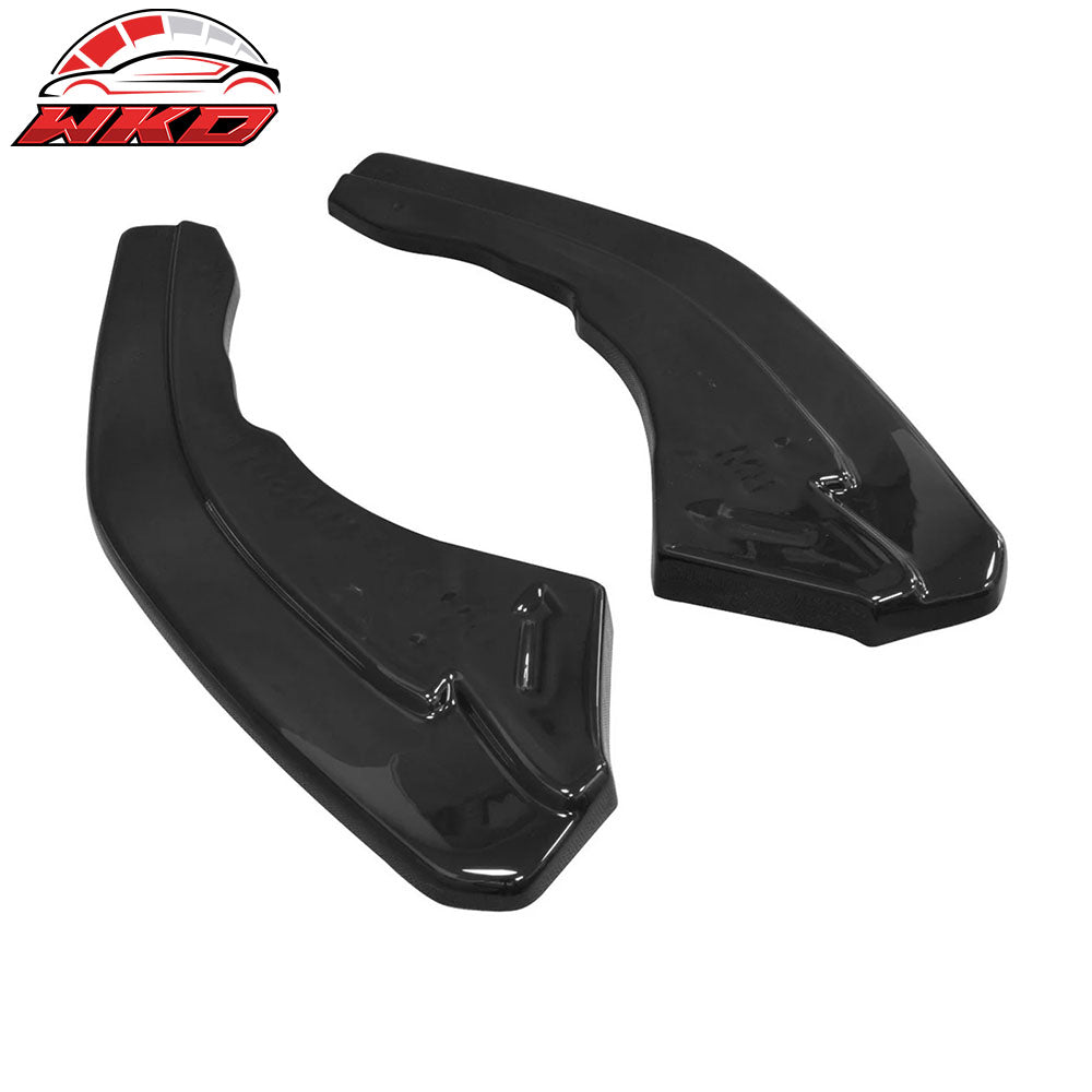 Fits 16-22 BMW F87 M2 Rear Bumper Lip Corner Aprons Unpainted Black PU - 2PCS