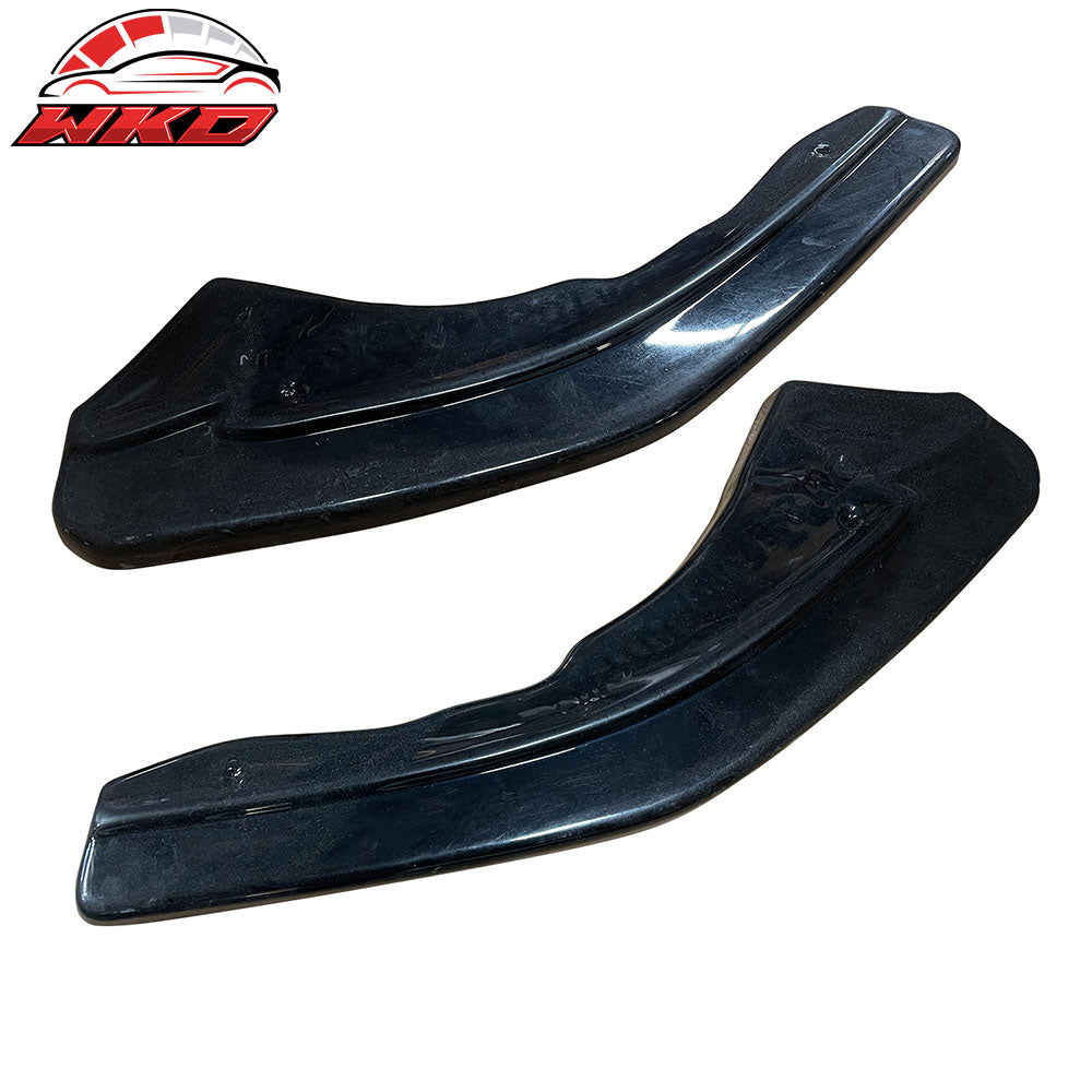 Fits 16-22 BMW F87 M2 Rear Bumper Lip Corner Aprons Unpainted Black PU - 2PCS