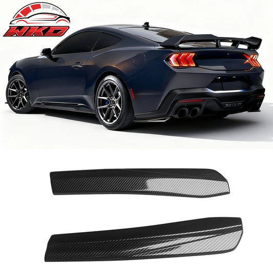 2024-26 Ford Mustang Dark Horse IKON Carbon Fiber Print Rear Bumper Apron 2PC | Wholesale - Wikond Auto