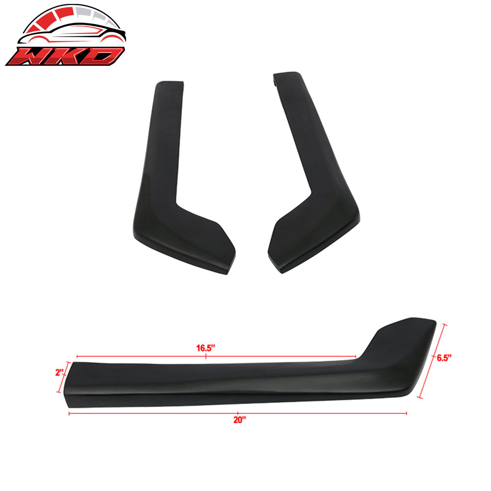 Universal 2PC HT Style 20" PU Rear Bumper Spats Side Apron Splitter Extension
