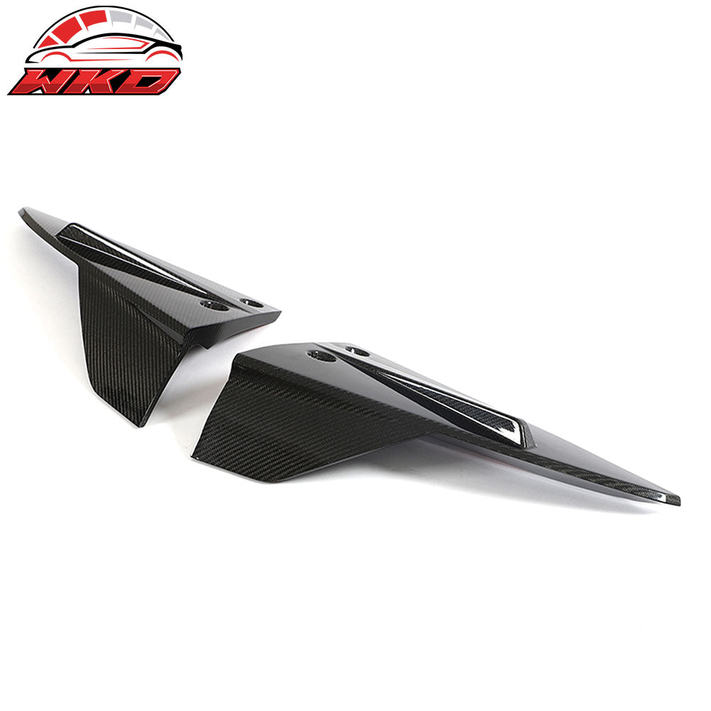 Fits 21-23 Tesla Model S V Style Carbon Fiber Rear Bumper Splitters Gloss Black