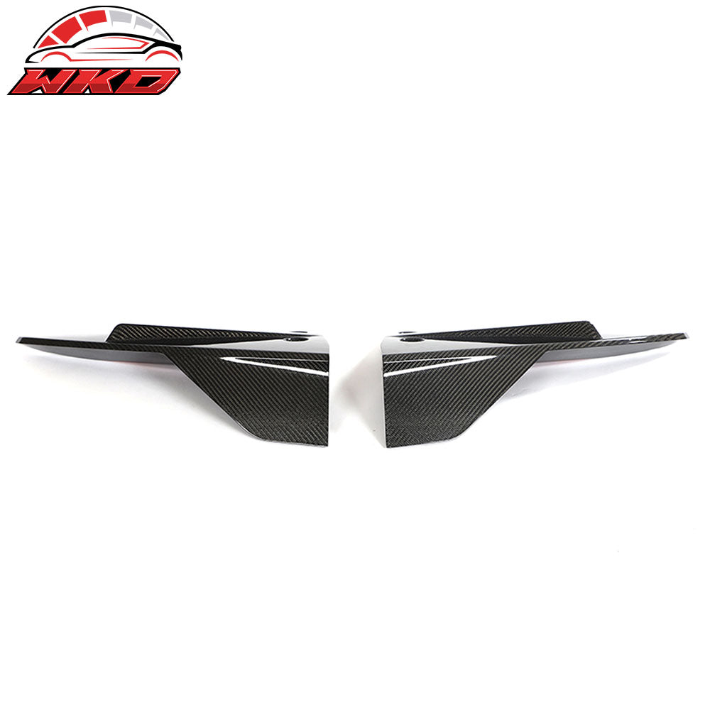 Fits 21-23 Tesla Model S V Style Carbon Fiber Rear Bumper Splitters Gloss Black