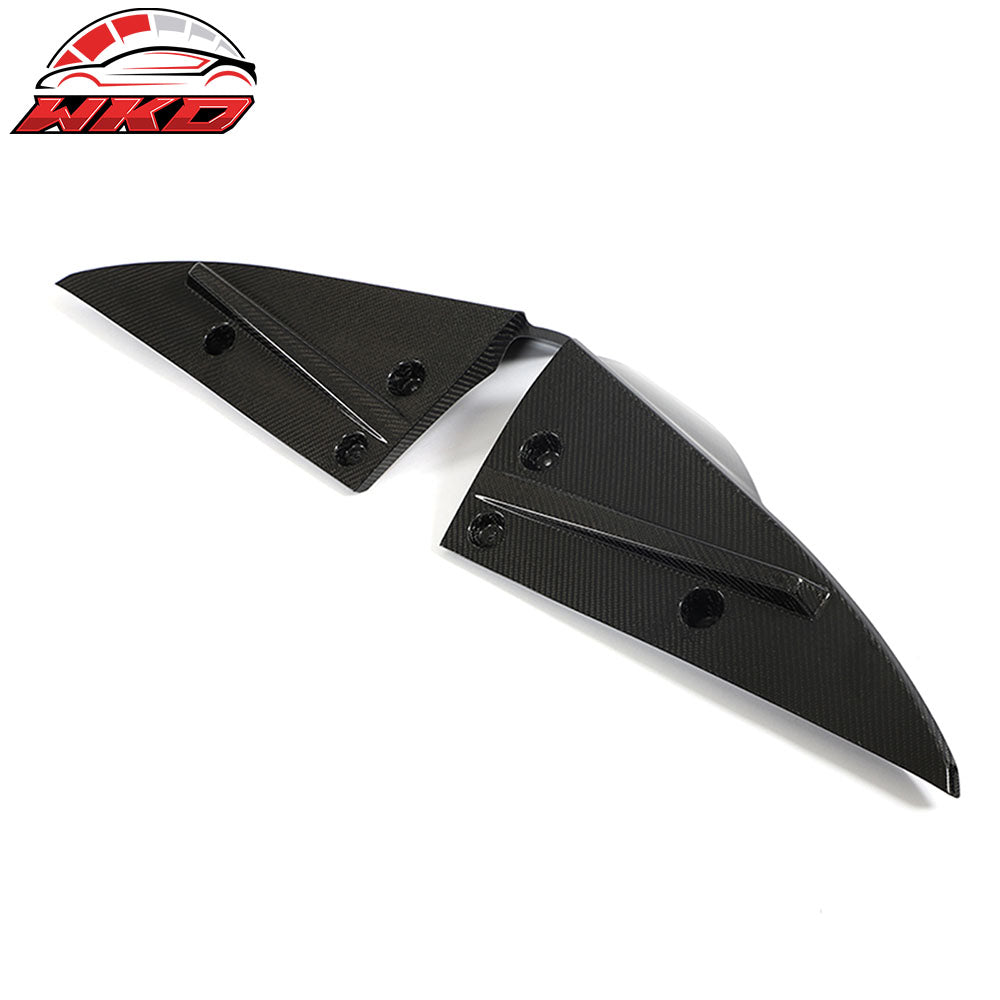 Fits 21-23 Tesla Model S V Style Carbon Fiber Rear Bumper Splitters Gloss Black