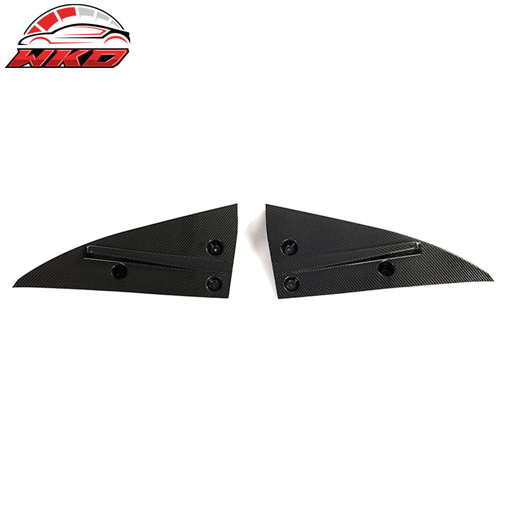 Fits 21-23 Tesla Model S V Style Carbon Fiber Rear Bumper Splitters Gloss Black