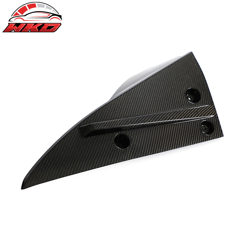 Fits 21-23 Tesla Model S V Style Carbon Fiber Rear Bumper Splitters Gloss Black