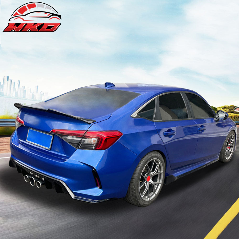 Fits 22-26 Civic EX Touring Rear Bumper Type R Style + Diffuser + Exhaust Pipe
