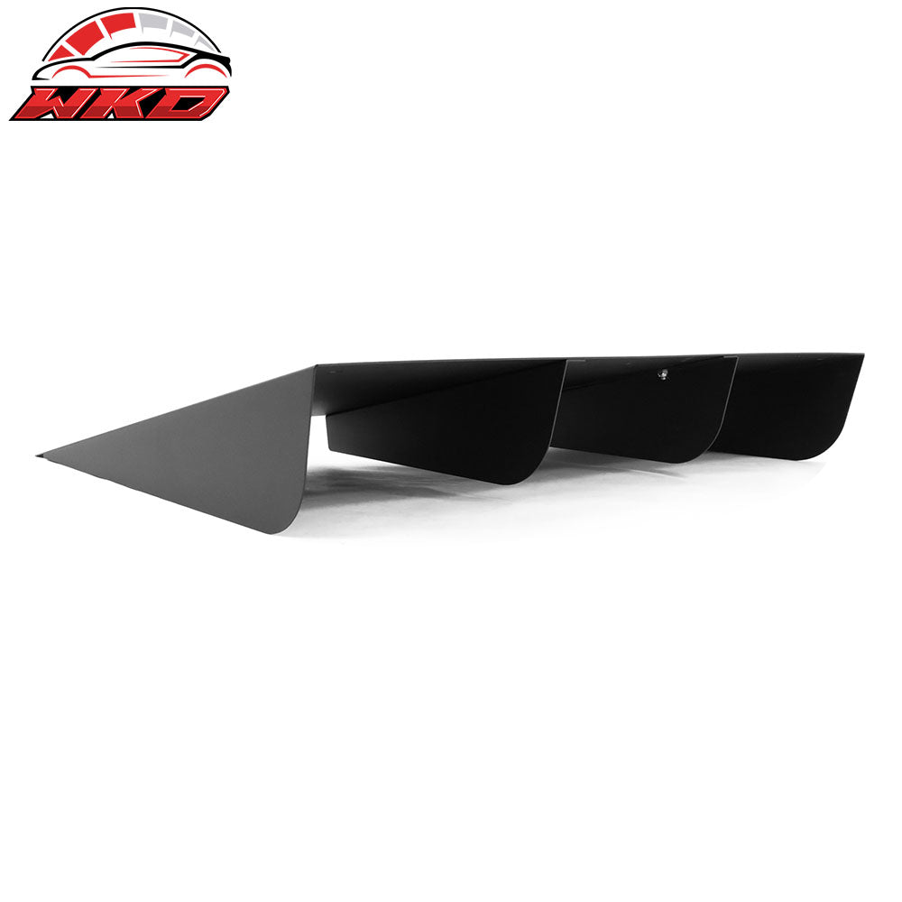 Universal Rear Bumper Diffuser Lip Splitter Shark Fins Aluminium