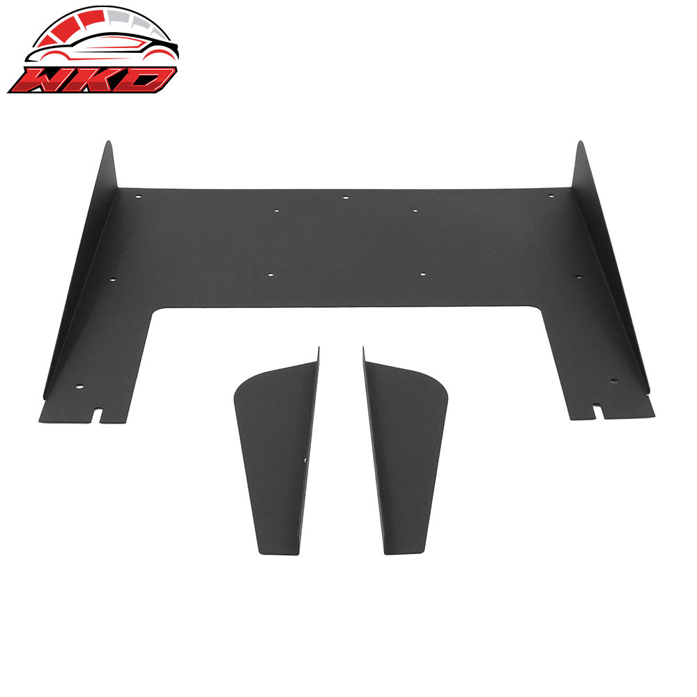 Universal Rear Bumper Diffuser Lip Splitter Shark Fins Aluminium