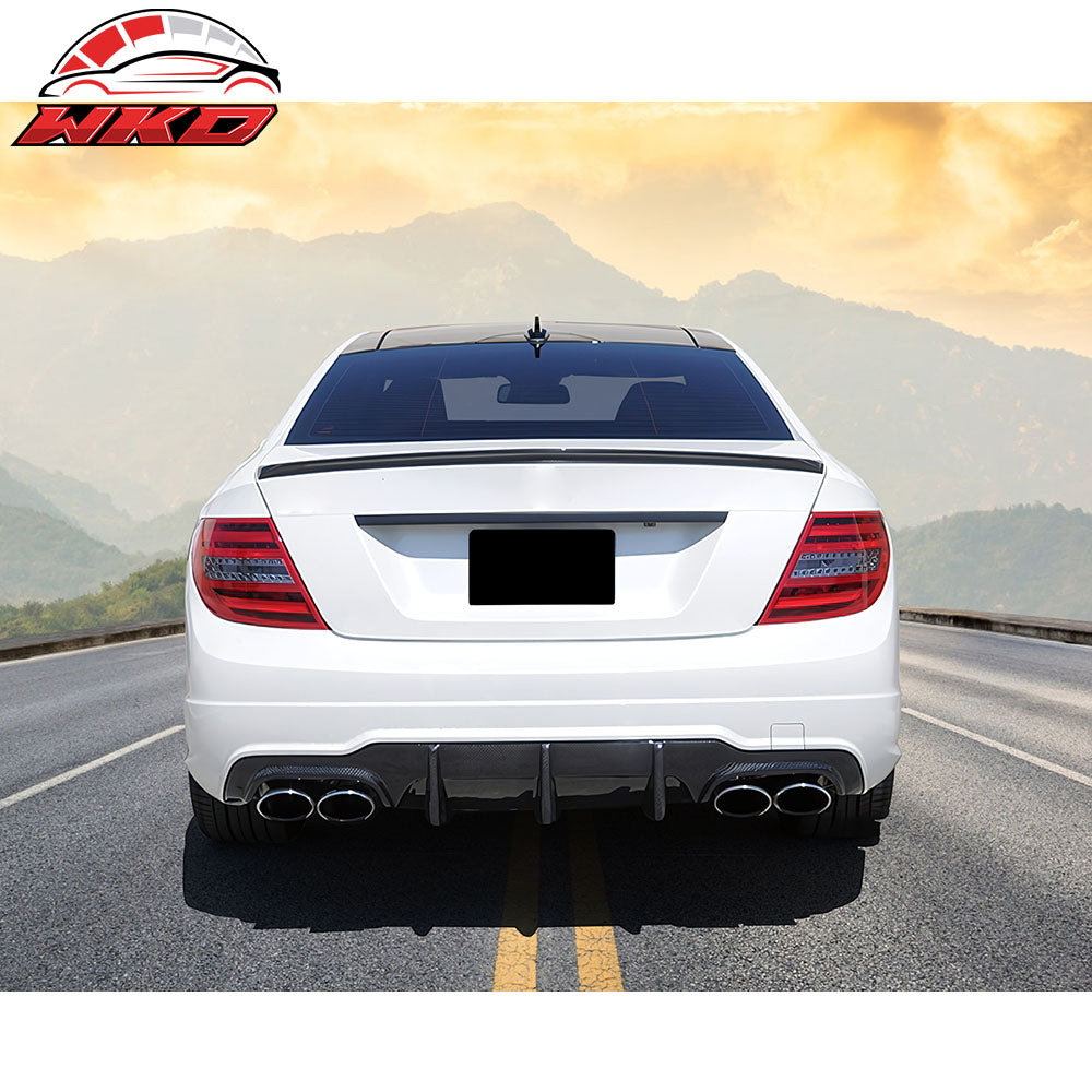 Fits 12-14 Benz W204 C-Class C180 C250 C300 C350 C63 AMG Rear Bumper Diffuser