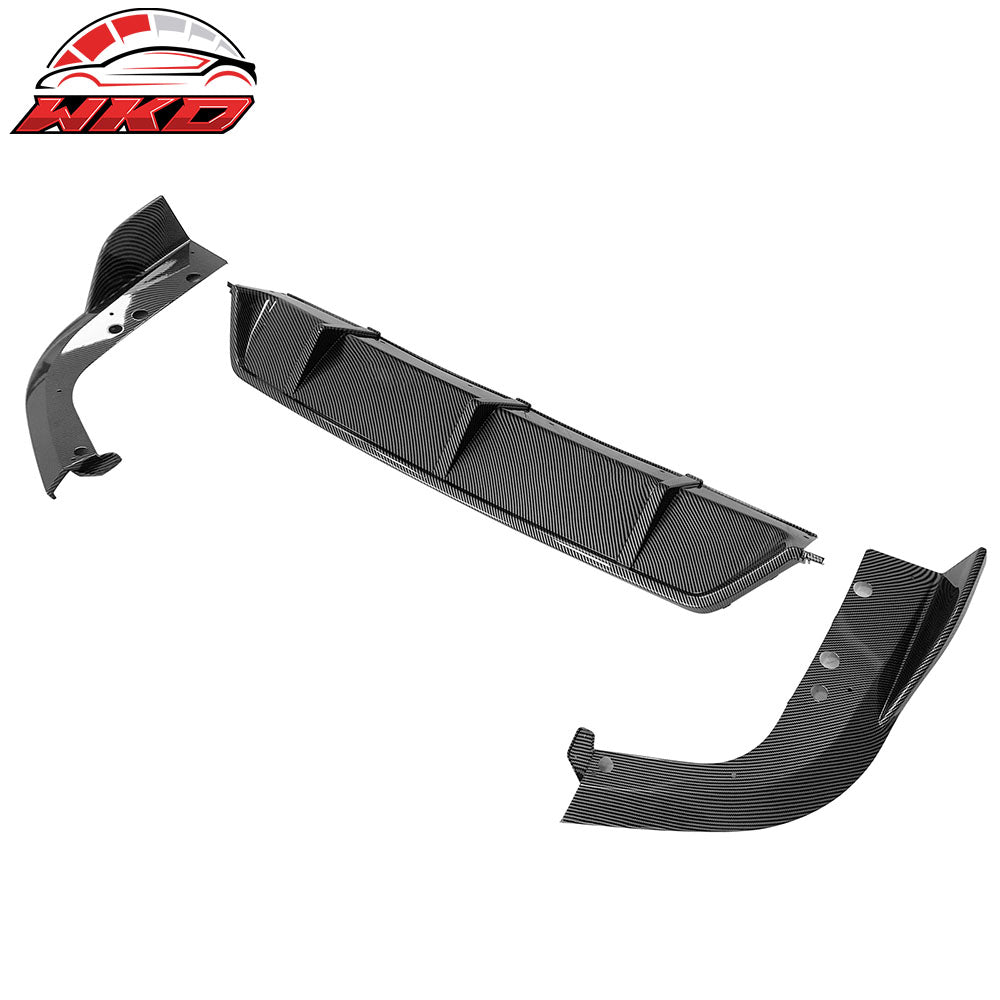 Fits 19-25 BMW G05 X5 M Sport Rear Bumper Lip Diffuser Carbon Fiber Print 3PC
