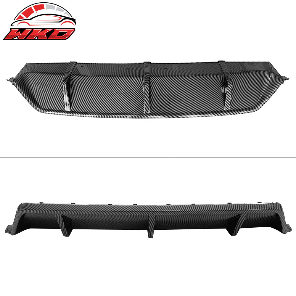 Fits 19-25 BMW G05 X5 M Sport Rear Bumper Lip Diffuser Carbon Fiber Print 3PC