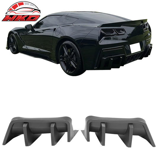 2014-19 Chevrolet Corvette C7 IKON Rear Bumper Diffuser Lip PP Matte Black | Wholesale