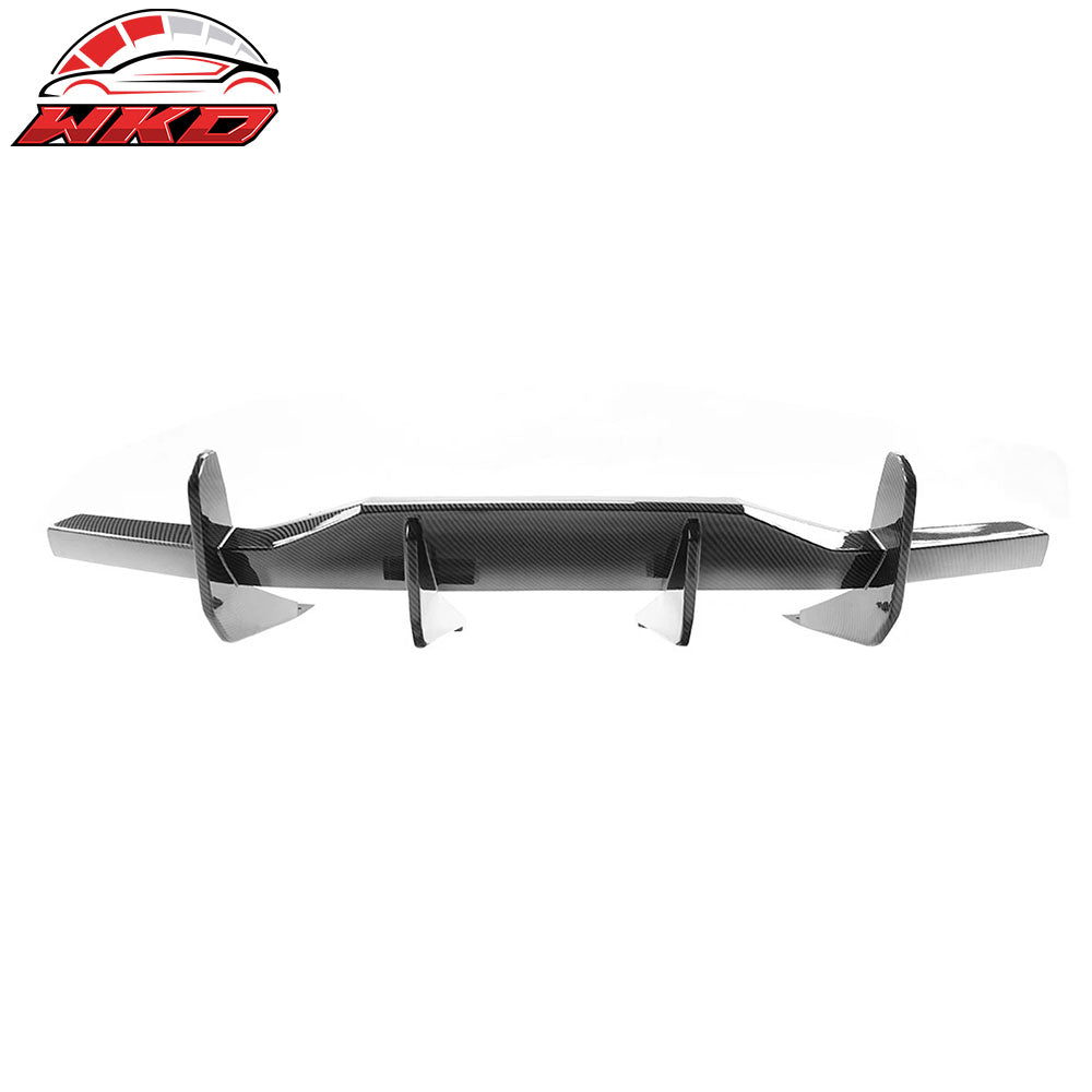 Fits 20-25 Chevy Corvette C8 Rear Bumper Diffuser Fin Lip Carbon Fiber Print ABS